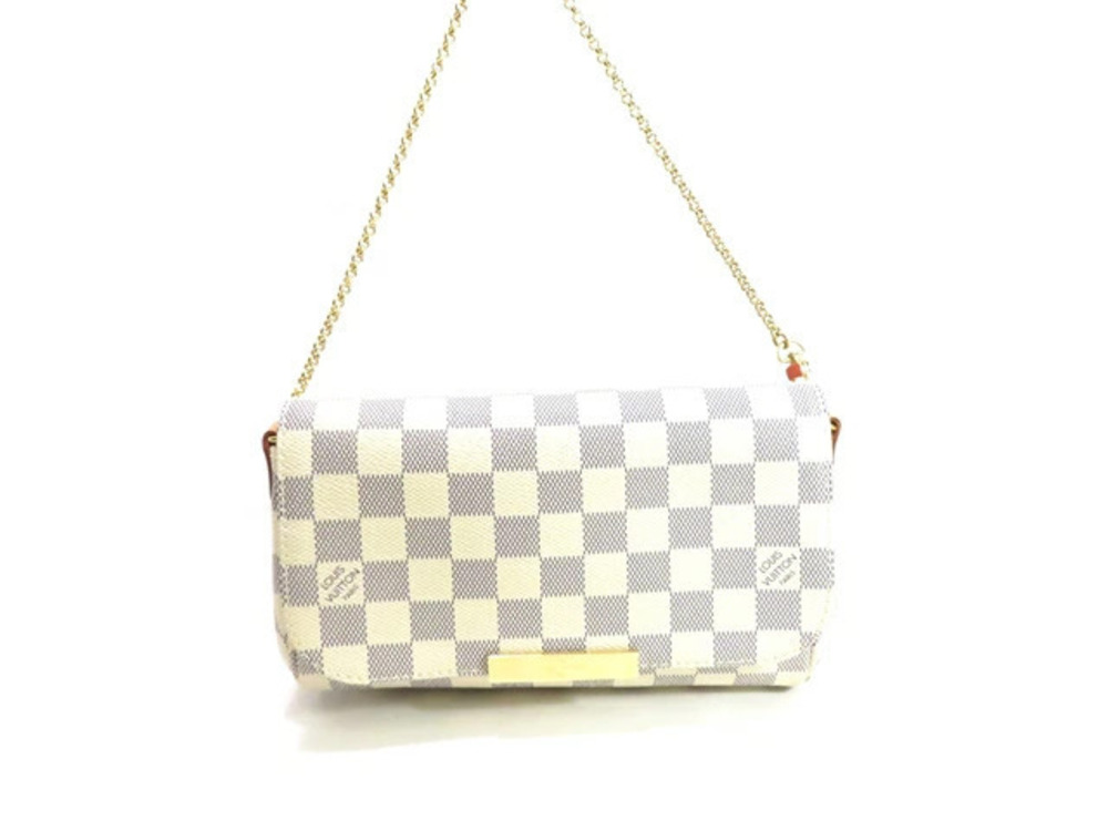 LOUIS VUITTON Favorite Shoulder Bag Damier Azur White HU